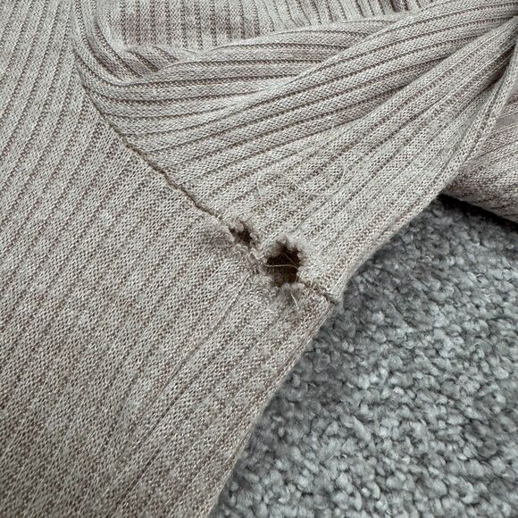 Kennedy Kened IK Ribbed Knit Wide Leg Wrap Jumpsuit Womens Small Beige Tie Strap - Picture 6 of 14